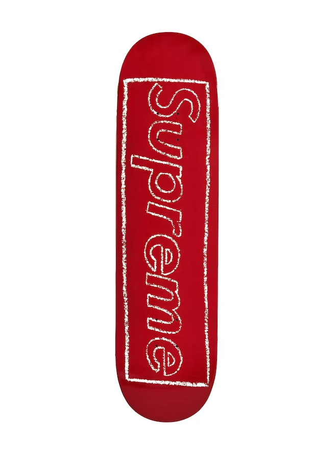 Supreme KAWS Chalk Logo Skateboard Deck Red – THE FIX