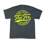 The Fix Kicks "Stamp" Tee Shirt (Faded Black/Volt)