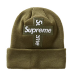 Supreme New Era Cross Box Logo Beanie Light Olive