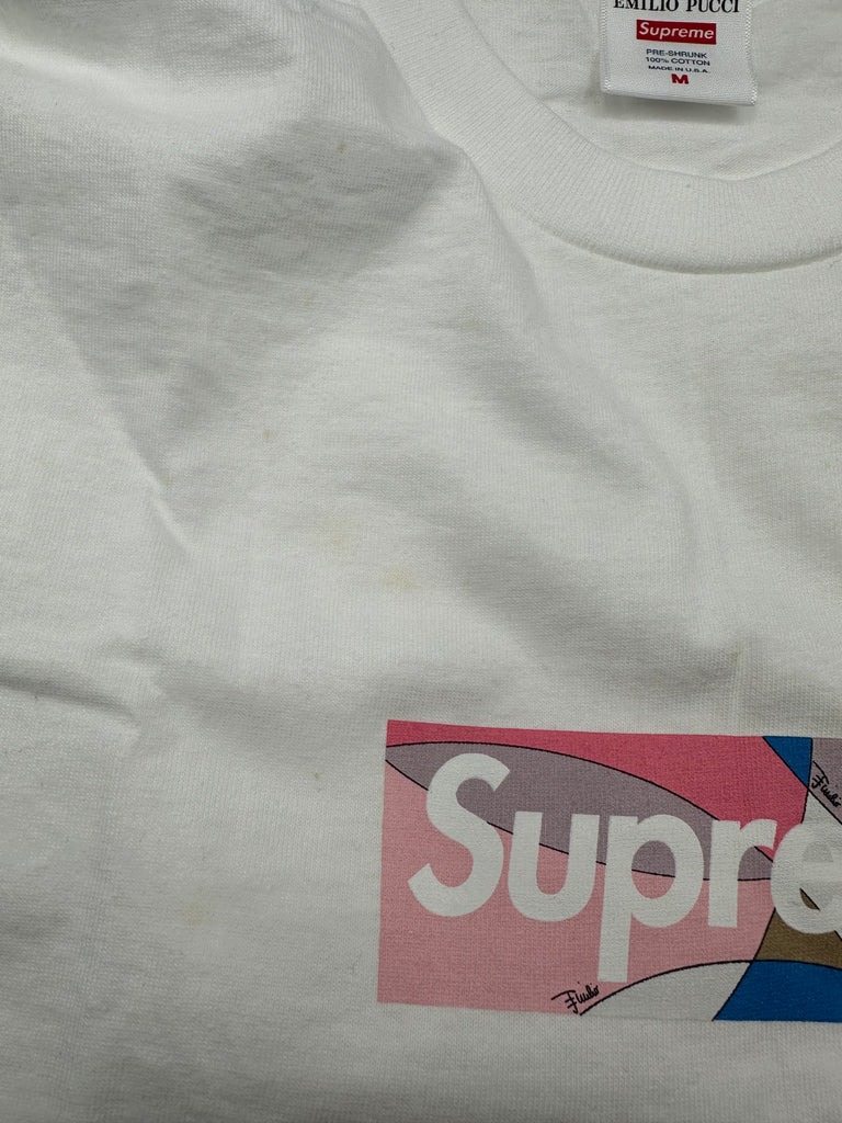 Supreme Emilio Pucci Box Logo Tee White/Dusty Pink (NEW W/ FACTORY